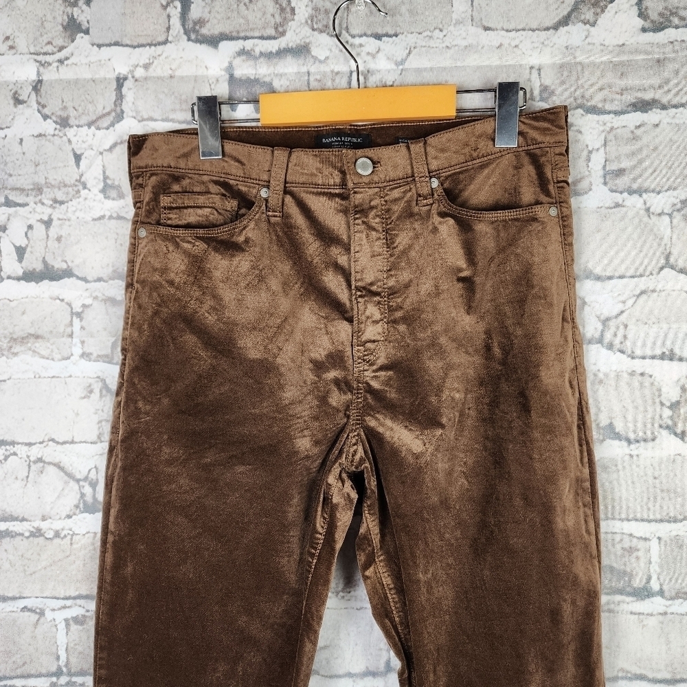 Banana Republic High Rise Velvet Flare Jean Coconut Brown Size 31L Preppy Boho - Picture 8 of 16